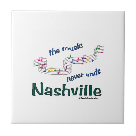 Nashville Muzieknoten Tegeltje (Voorkant)