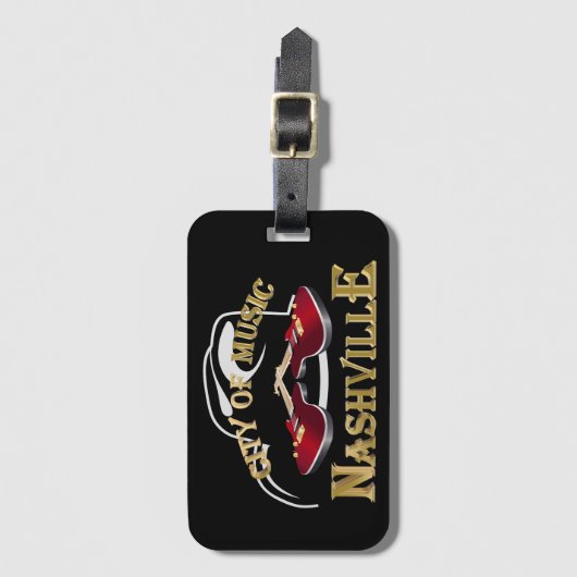 Nashville. Muziekstad Bagagelabel (Voorkant (verticaal))