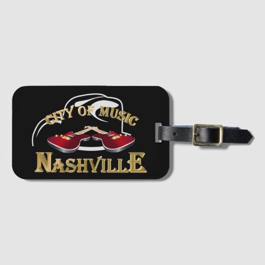 Nashville. Muziekstad Bagagelabel (Voorkant (horizontaal))
