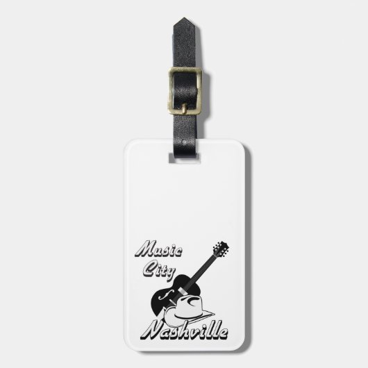 Nashville. Muziekstad Bagagelabel (Voorkant verticaal)