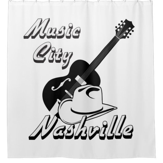 Nashville. Muziekstad Douchegordijn (Voorkant)