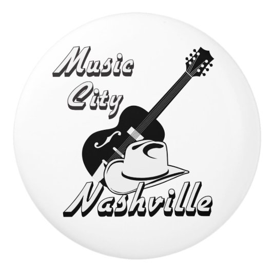 Nashville. Muziekstad Keramische Knop (Voorkant)