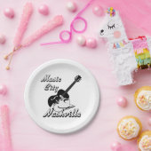 Nashville. Muziekstad Papieren Bordje (Feest)