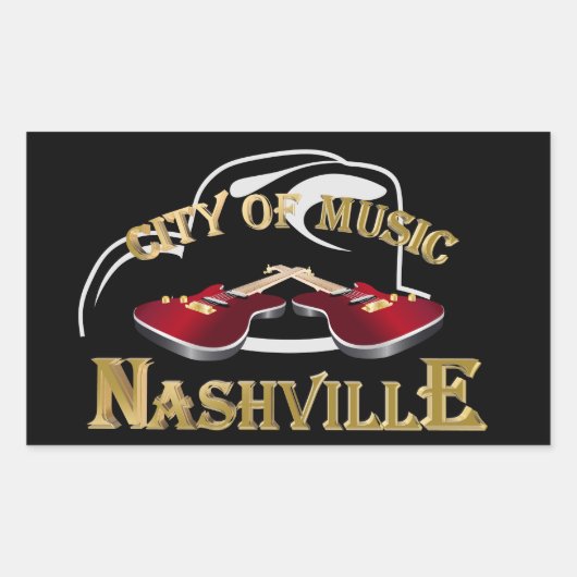 Nashville. Muziekstad Rechthoekige Sticker (Voorkant)