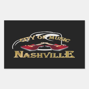 Nashville. Muziekstad Rechthoekige Sticker
