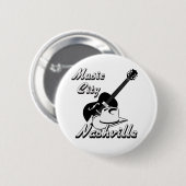 Nashville. Muziekstad Ronde Button 5,7 Cm (Voorkant /achterkant)