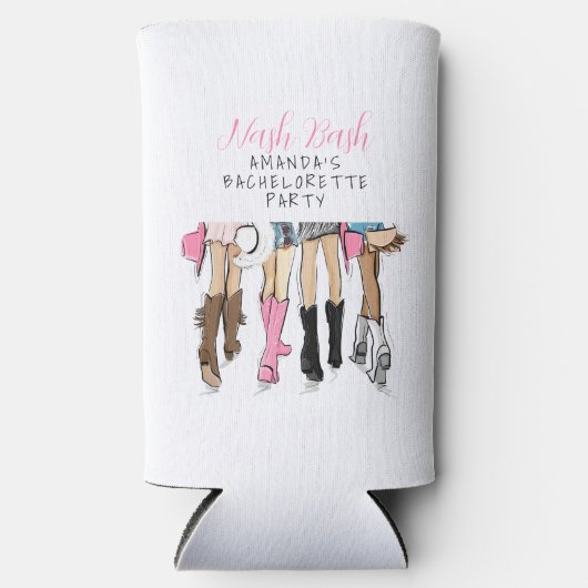 Nashville Nash Bash Bachelorette Mode Custom Seltzer Blikjeskoeler (Voorkant)