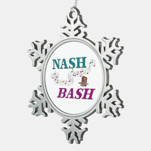 Nashville Nash Bash Music Tin Sneeuwvlok Ornament (Rechts)