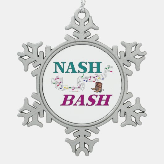 Nashville Nash Bash Music Tin Sneeuwvlok Ornament (Voorkant)