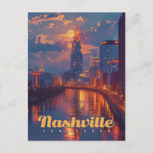 Nashville Nights: Skyline Reflections Briefkaart