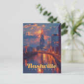 Nashville Nights: Skyline Reflections Briefkaart (Staand voorkant)