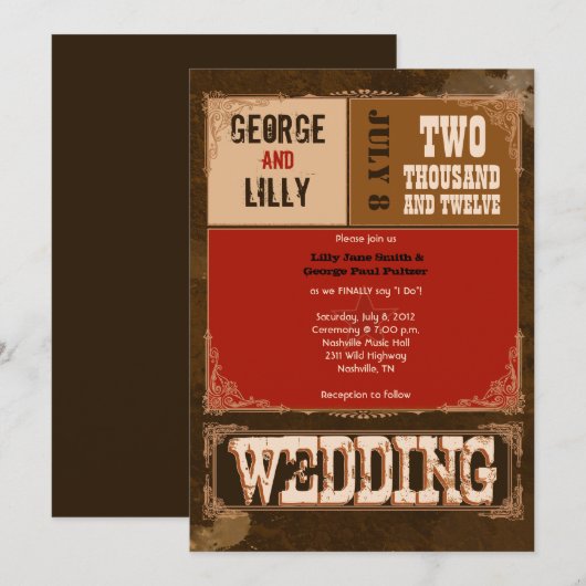 Nashville nodigt uit:  Cherry Kaart (Voorkant / Achterkant)