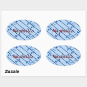 Nashville Notes Blue Ovale Sticker (Vel)