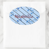 Nashville Notes Blue Ovale Sticker (Tas)