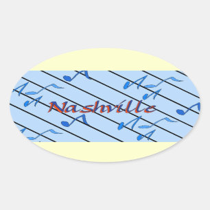 Nashville Notes Blue Ovale Sticker