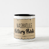 Nashville Notional Public Scroll Feather Quill Tweekleurige Koffiemok (Center)