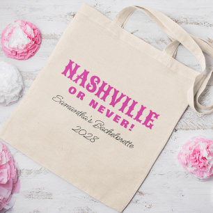 Nashville Of Nooit Heet Roze Retro Bachelorette Tote Bag