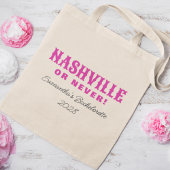 Nashville Of Nooit Heet Roze Retro Bachelorette Tote Bag