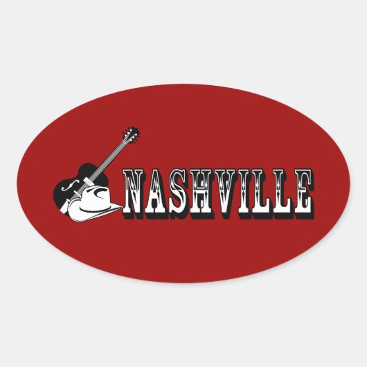 Nashville Ovale Sticker (Voorkant)