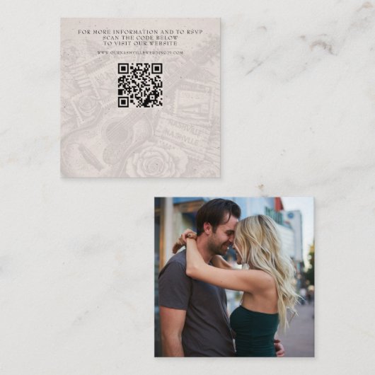 Nashville Passport Wedding QR Informatiekaartje (Voorkant / Achterkant)