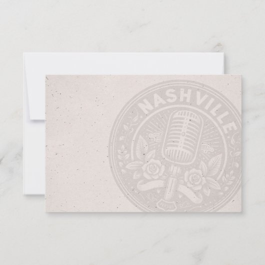 Nashville Passport Wedding RSVP Kaart (Achterkant)