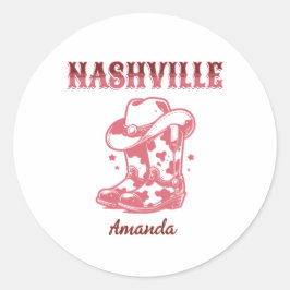 nashville pink cowgirl bachelorette party ronde sticker
