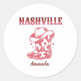 nashville pink cowgirl bachelorette party ronde sticker