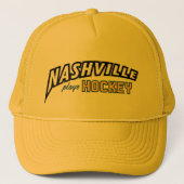Nashville Plays Hockey Gold Trucker Hat Trucker Pet (Voorkant)