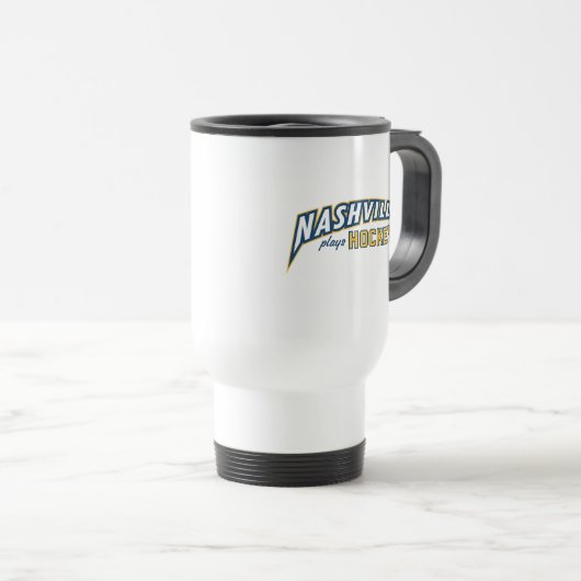 Nashville Plays Hockey White Travel Mug Reisbeker (Voorkant rechts)