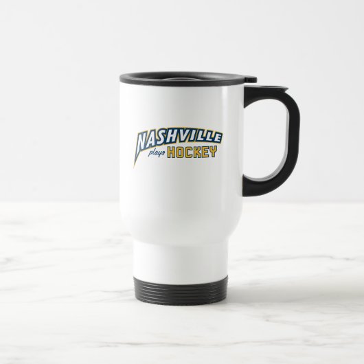 Nashville Plays Hockey White Travel Mug Reisbeker (Rechts)