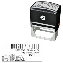 Nashville Resident | Moderne Deco skyline Zelfinktende Stempel