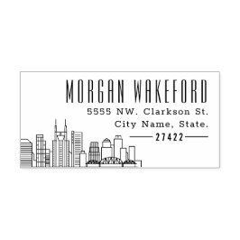 Nashville Resident | Moderne Deco skyline Zelfinktende Stempel