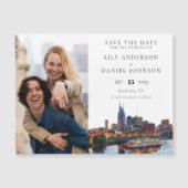 Nashville Riverfront Photo Wedding Save The Date Magnetische Uitnodiging (Voorkant)
