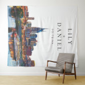 Nashville Riverfront Wedding Photo Backdrop Wandkleed (In Situ (horizontaal))