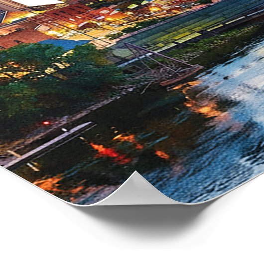 Nashville Riverfront Wedding Welcome Sign Poster (Hoek)