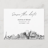 Nashville Save the Date Briefkaart Elegante bruilo (Voorkant)