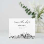 Nashville Save the Date Briefkaart Elegante bruilo (Staand voorkant)