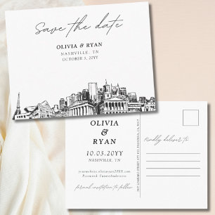 Nashville Save the Date Briefkaart Elegante bruilo