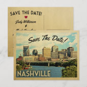 Nashville Save the Date Tennessee Aankondigingskaart (Voorkant / Achterkant)
