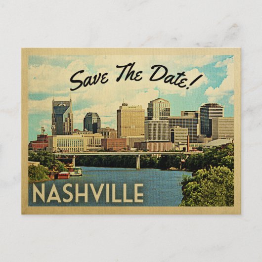 Nashville Save the Date Tennessee Aankondigingskaart (Voorkant)