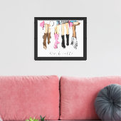 Nashville Script Mode Illustratie Cowboy Boots Canvas Afdruk (Insitu (Woonkamer))
