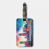 Nashville Skyline Abstracte kunst Bagagelabel (Achterkant verticaal)