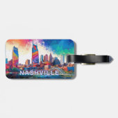 Nashville Skyline Abstracte kunst Bagagelabel (Achterkant horizontaal)