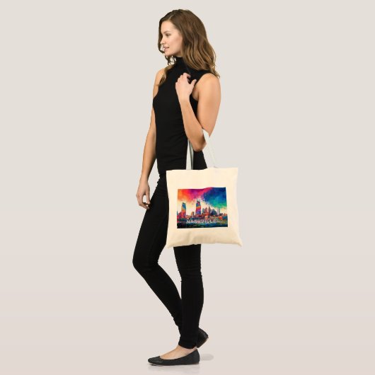 Nashville Skyline Abstracte kunst Tote Bag (Voorkant (model))