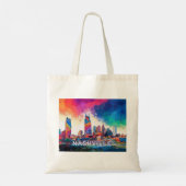 Nashville Skyline Abstracte kunst Tote Bag (Achterkant)