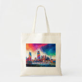 Nashville Skyline Abstracte kunst Tote Bag (Voorkant)