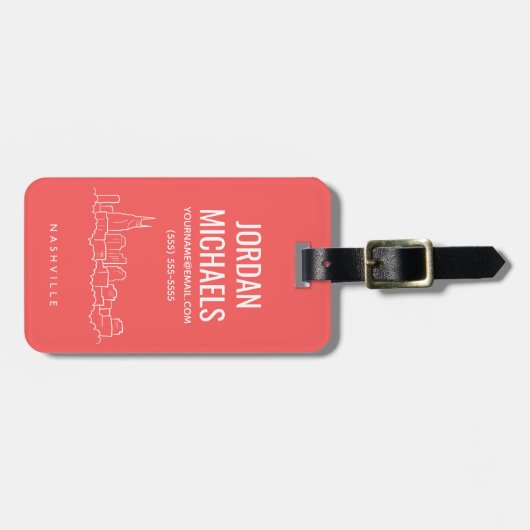 Nashville Skyline Bagagelabel (Voorkant horizontaal)