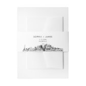 Nashville Skyline Belly Band, 2"x11.5" Uitnodigingen Wikkel (Voorkant Voorbeeld)