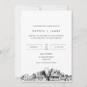 Nashville Skyline bruiloft uitnodiging met foto (Voorkant)