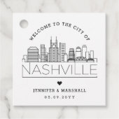 Nashville Skyline | Bruiloft Welkom Favor Bedankjes Labels (Voorkant)